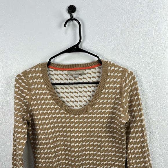 Banana Republic Women’s Tan Houndstooth Sweater Size S Career Business Chic - Picture 6 of 9